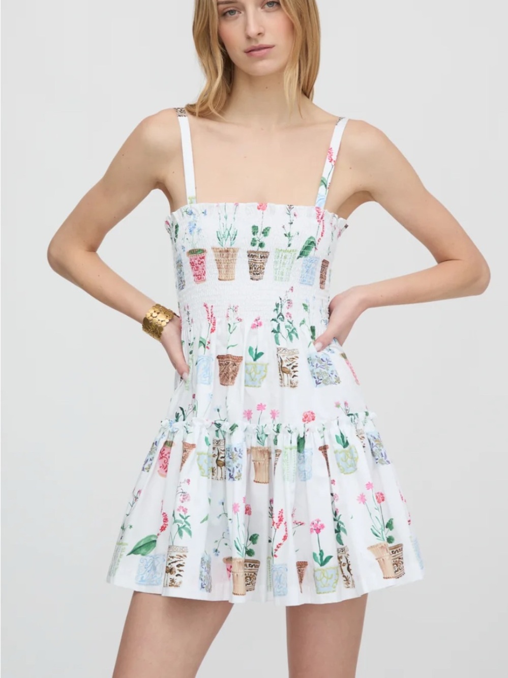 Hill House mini dress with flower pots